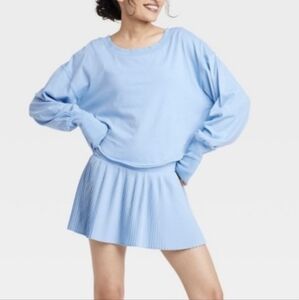 Joy Lab Cross Over Back Lightweight 100% Cotton Long Sleeve Yoga Workout Tee